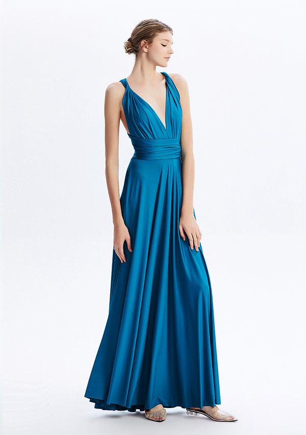 Buy Teal Blue Maxi Convertible Infinity Dress -InfiwingDress.com – InfinityDress.it-INFIWING