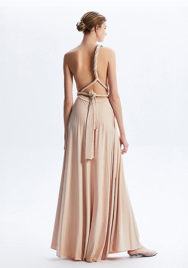 convertible dress champagne Champagne Infinity Dress: Convertible Bridesmaid Gown, Multiway Party Dress