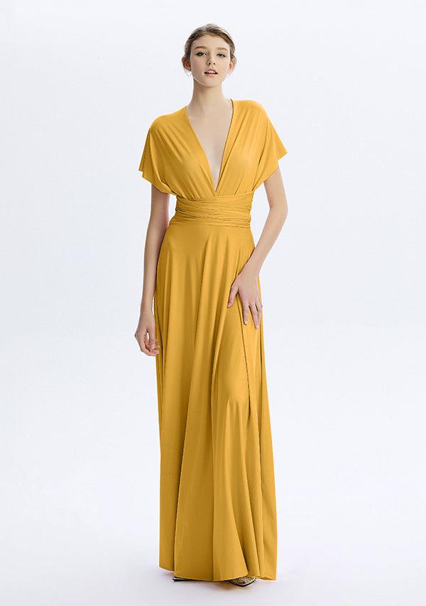 infinity dress golden yellow Yellow FLOOR LENGTH Gown Infinity Dress Convertible Formal Multiway Wrap Dress Bridesmaid Dress Evening Party
