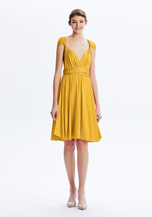 mustard yellow infinity dress Lemon Sorbet Silk Infinity Dress | Convertible Bridesmaid Gown