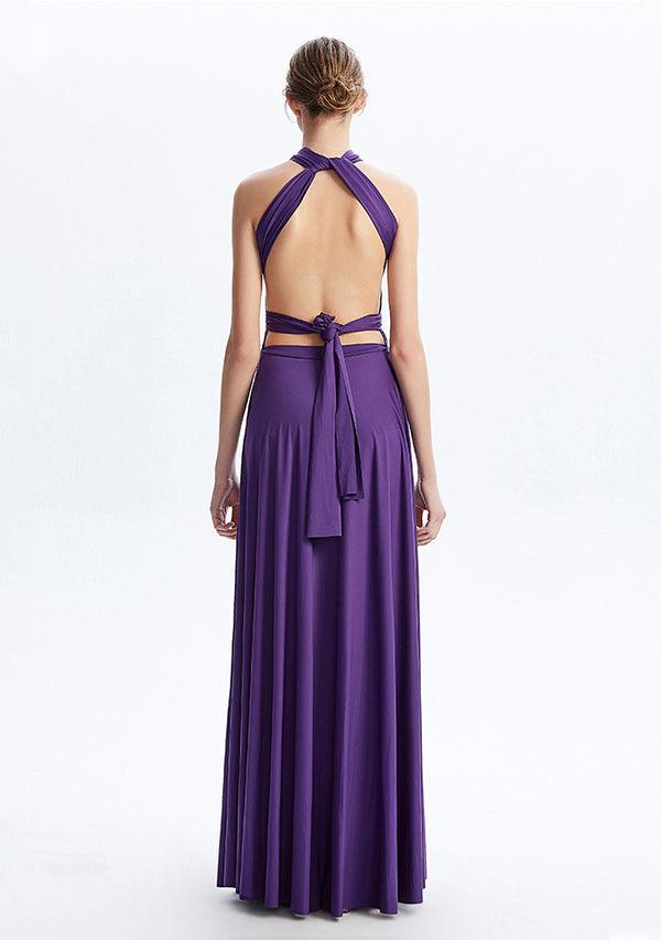 royal purple infinity dress Royal Purple Cotton Poplin V-Neck Infinity Midi Dress 26" / Custom Height (Free)