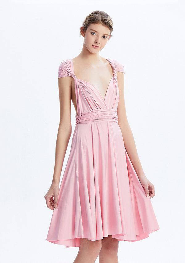 knee length infinity dress Buy Blush Pink Midi Convertible modern classy knee length dresses